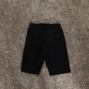 Black Textured Biker Shorts